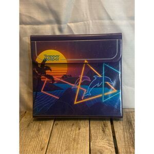 Mead Trapper Keeper Binder Folder Retro Neon Sunset Dolphins 90s Vaporwave Desig